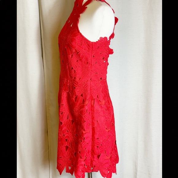 Saylor for Free People Jessa Red Lace Dress - Picture 6 of 12